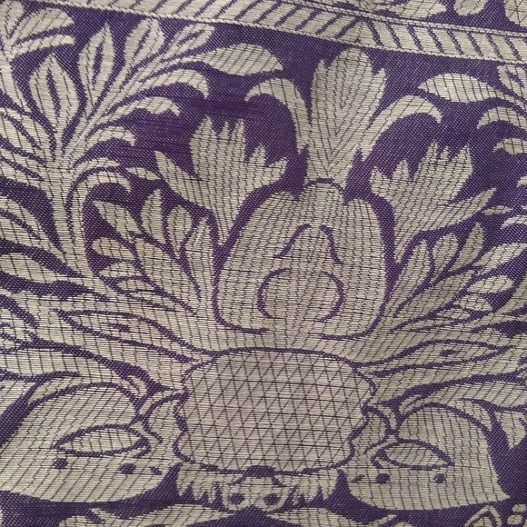 Soft Surroundings Purple Gold Brocade Midi Skirt - Picture 6 of 9